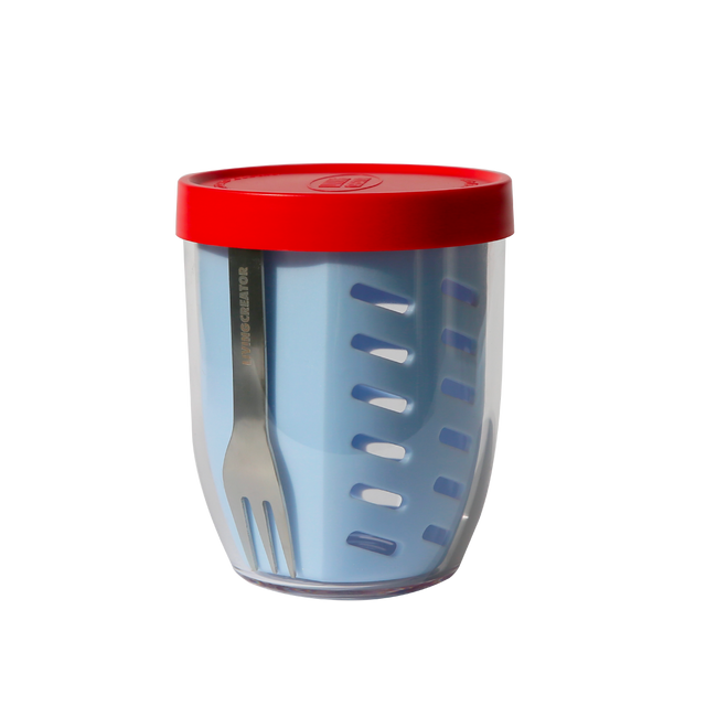 KEEPER POT RED/PASTEL BLUE
